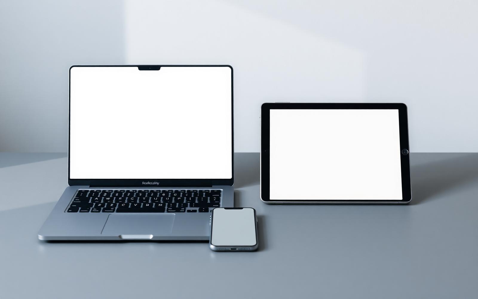 Supported device types shown side by side on a desk